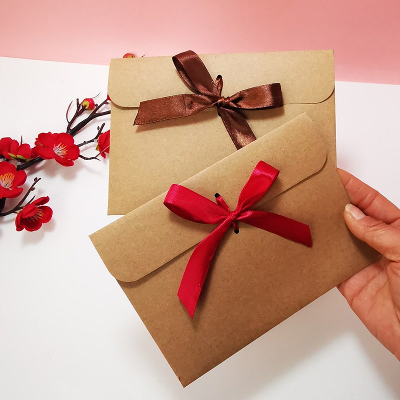 Letter Envelope Kraft - 10 stuks retro kraft envelopzakjes lint