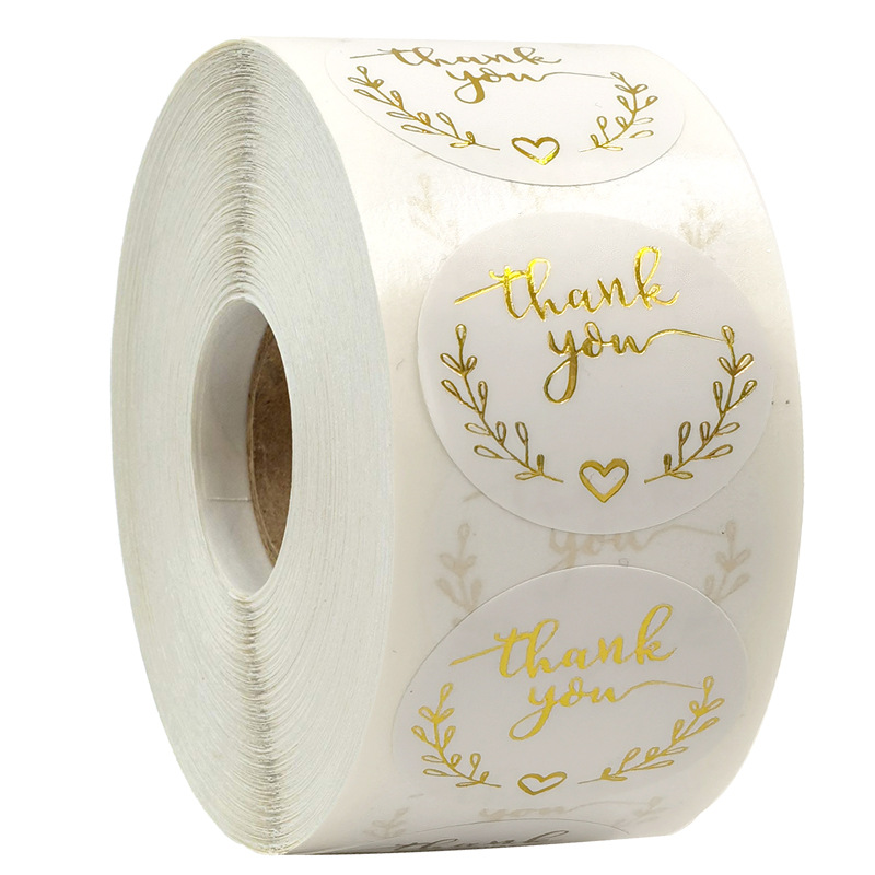 Stationery Supplies Business - 100-500 stuks goud dank u stickers