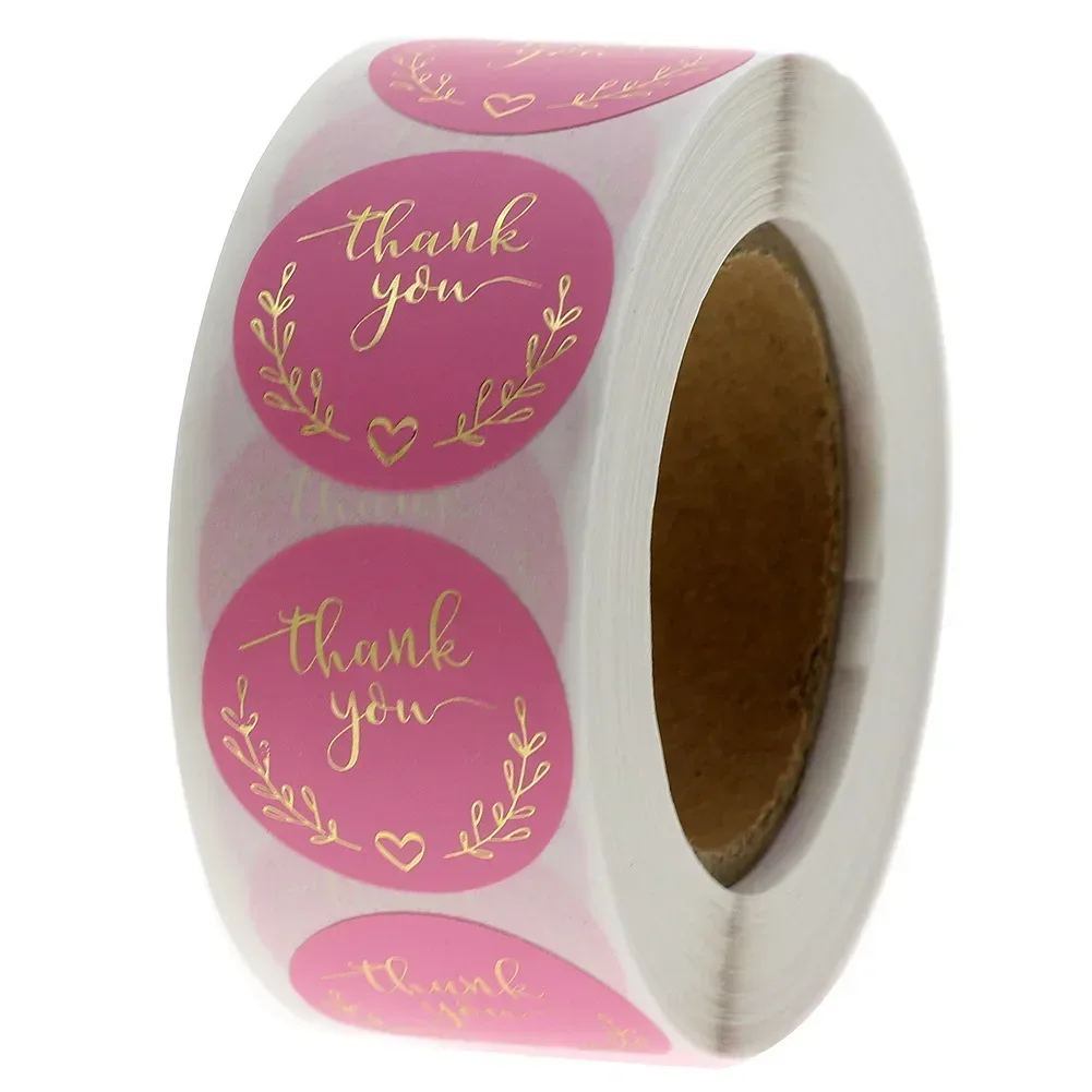 Stationery Supplies Business - 50-500 stks Dank U Sticker Roze