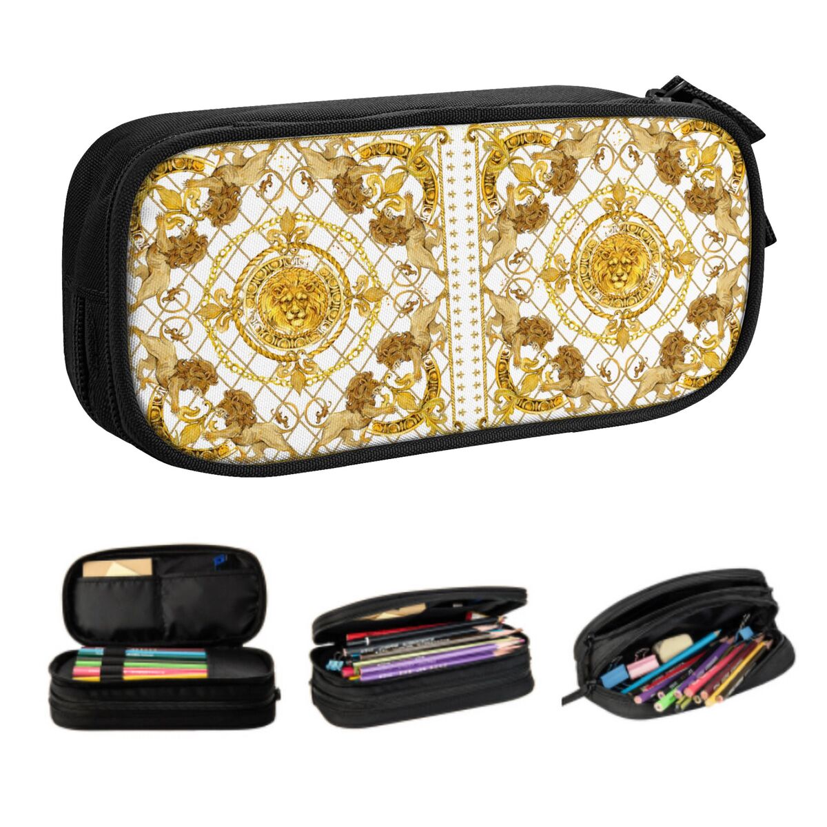 Lion Stationery & Office Supply(Kunshan)Co.Ltd - Aangepaste luxe gouden leeuw Europese bloemen