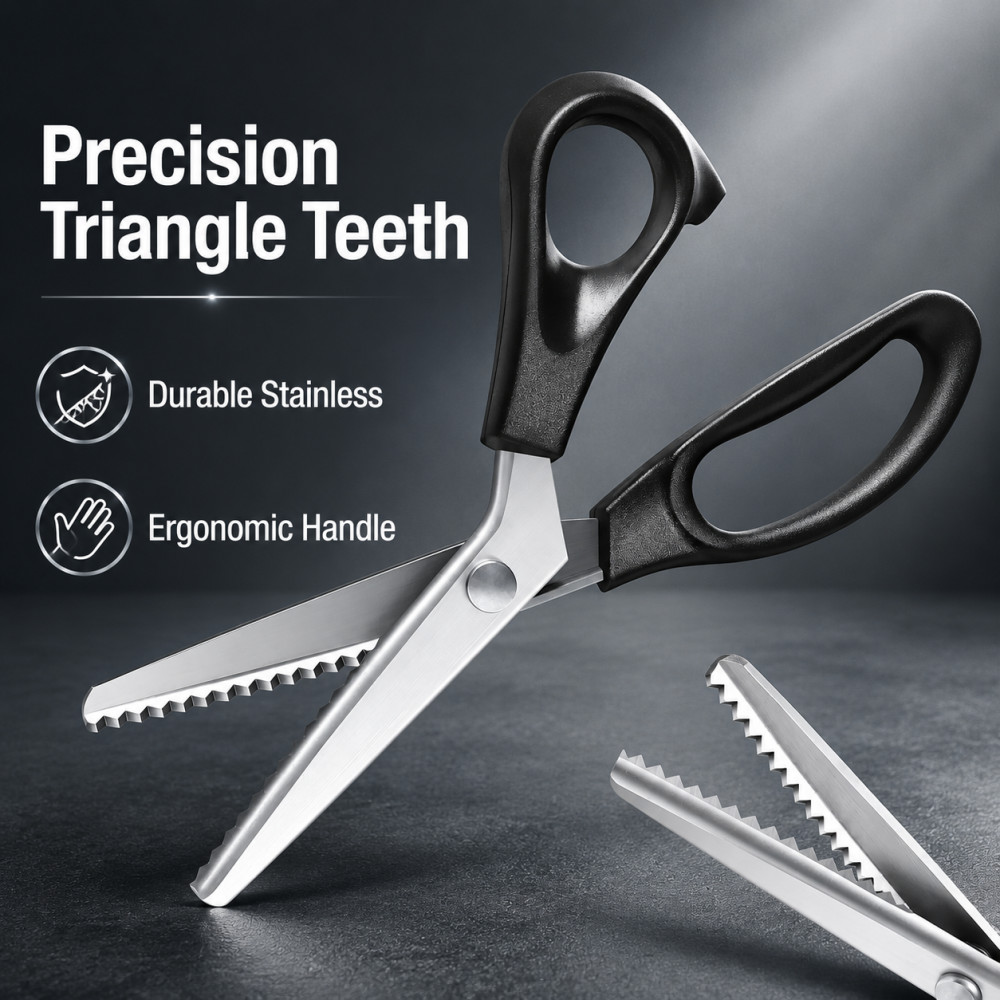 Scissors Stainless Craft - Roestvrijstalen zigzagschaar, driehoekige zigzagschaar, kant- en