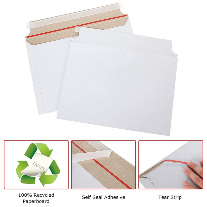 Letter Envelope Kraft - 25 stuks witte stijve mailers platte