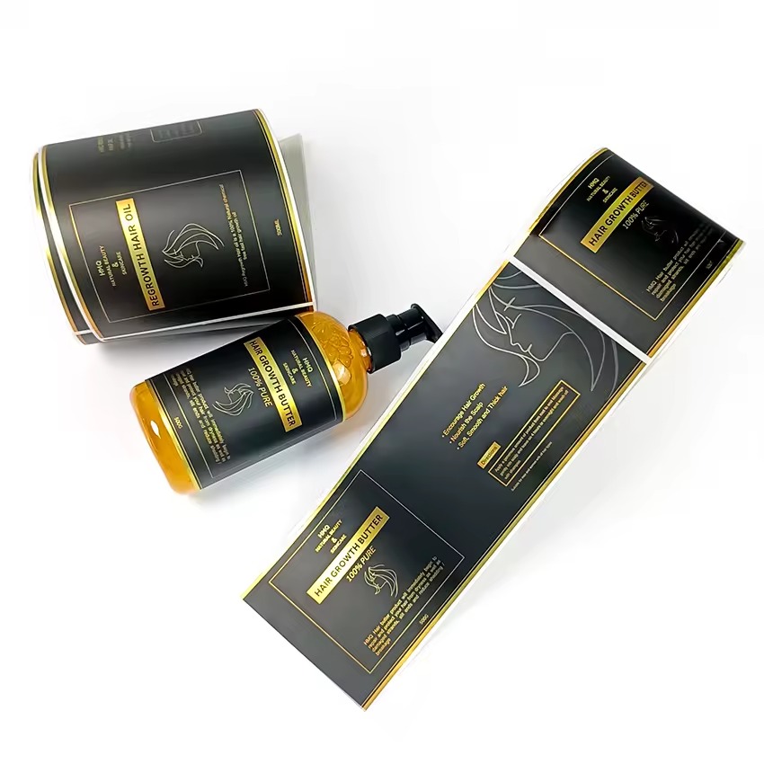 Sticker Label Roll - Op maat gemaakt luxe goudfolie vinyllabel