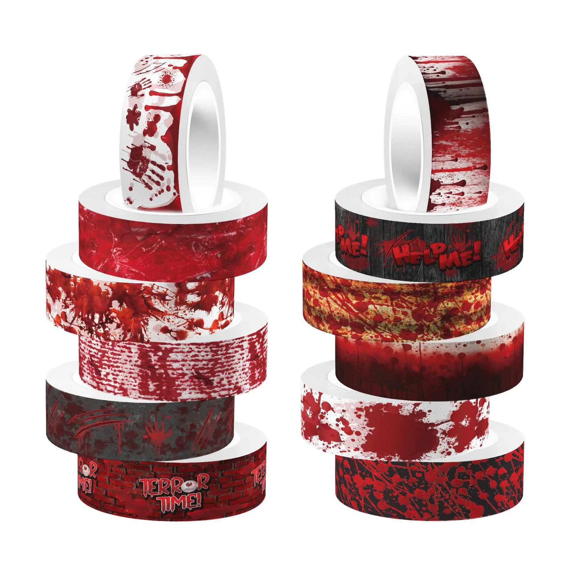 Washi Tape Set - Halloween Bloody Hand Bloeden Clear Roll
