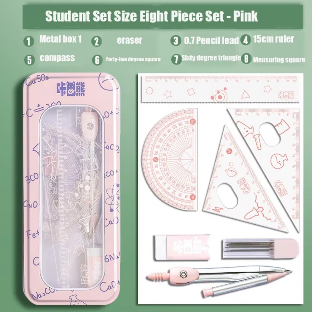 Compass Geometry Set - 8 stks/set Multifunctionele Wiskunde Geometrie Set