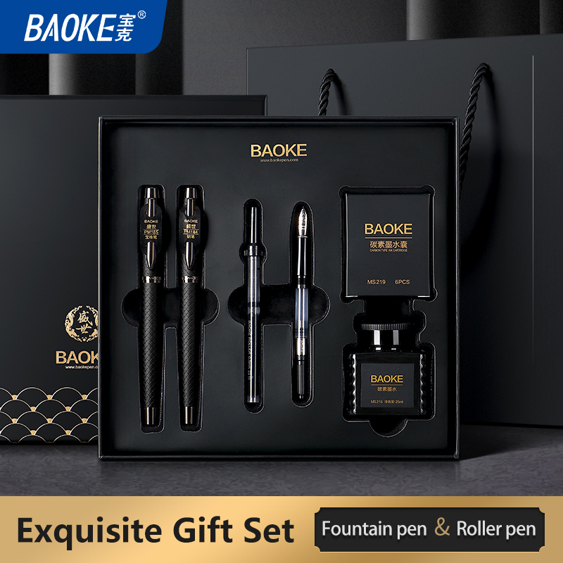 Calligraphy Ink Bottle - BAOKE T18/T19/T20 zwartgrijze vulpen cadeauset, inclusief