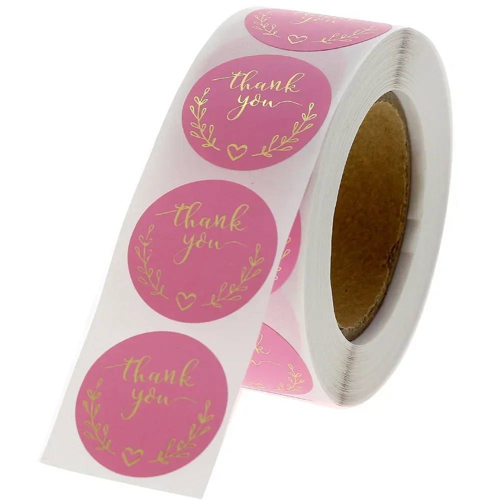 50-500 stks Dank U Sticker Roz - Stationery Supplies Business recensie en prijs