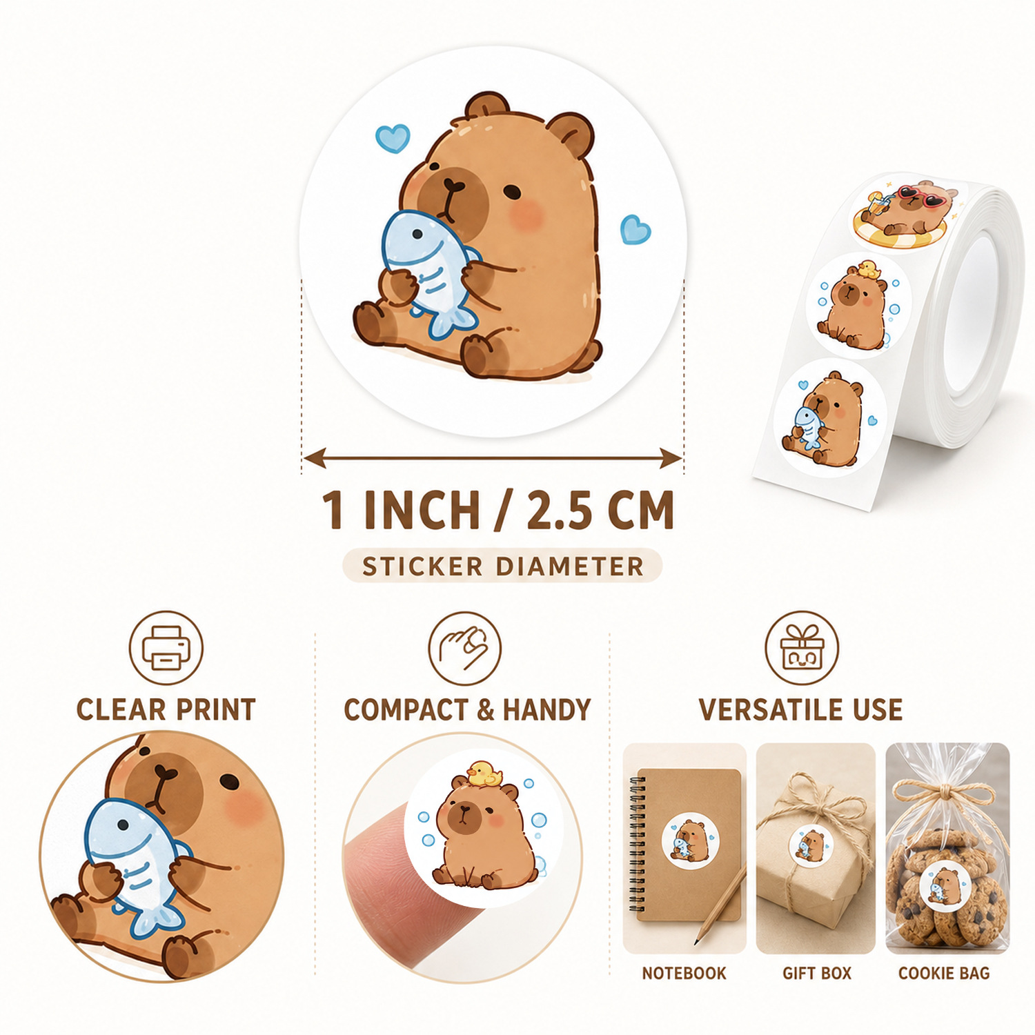 JCAC 500 stuks/rol Schattige C - Sticker Label Roll recensie en prijs