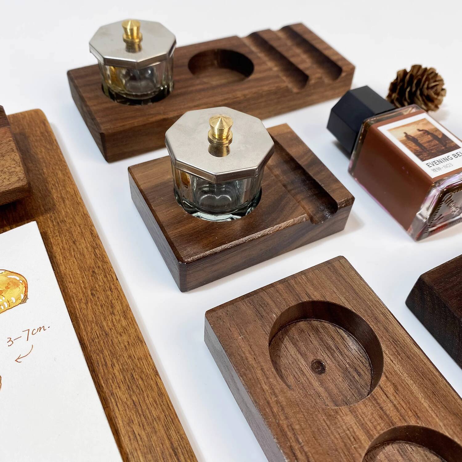 Inktbasis Pensteun Houten stan - Calligraphy Ink Bottle recensie en prijs